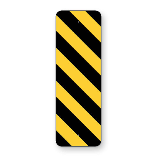 Type 3 Object Marker Left OM3-L - yellow and black stripes sloping down to the right
