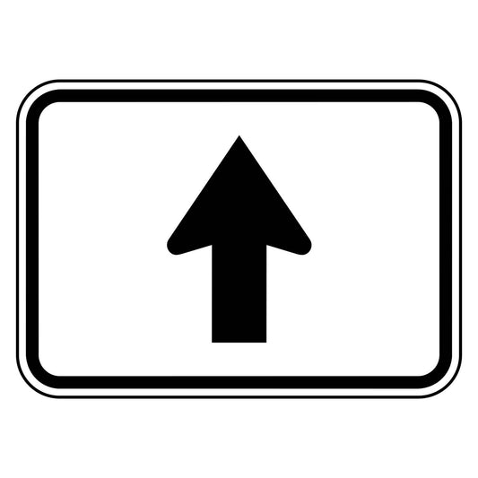 Up Arrow Plaque M6-3 - white horizontal rectangle sign with black up arrow
