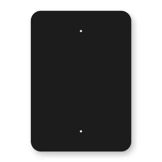 Vertical Rectangle Aluminum Sign Frame - black rectangle plate with 2 holes that line up with a 12 x 18 in sign