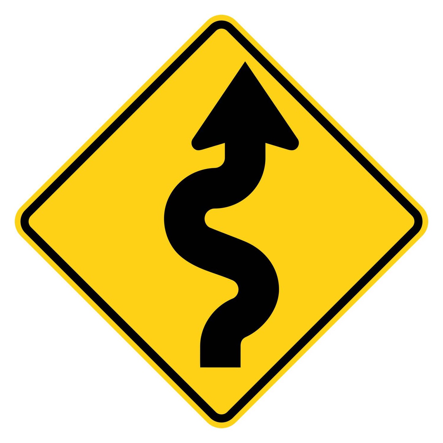 Winding Road Right Warning Sign W1-5R