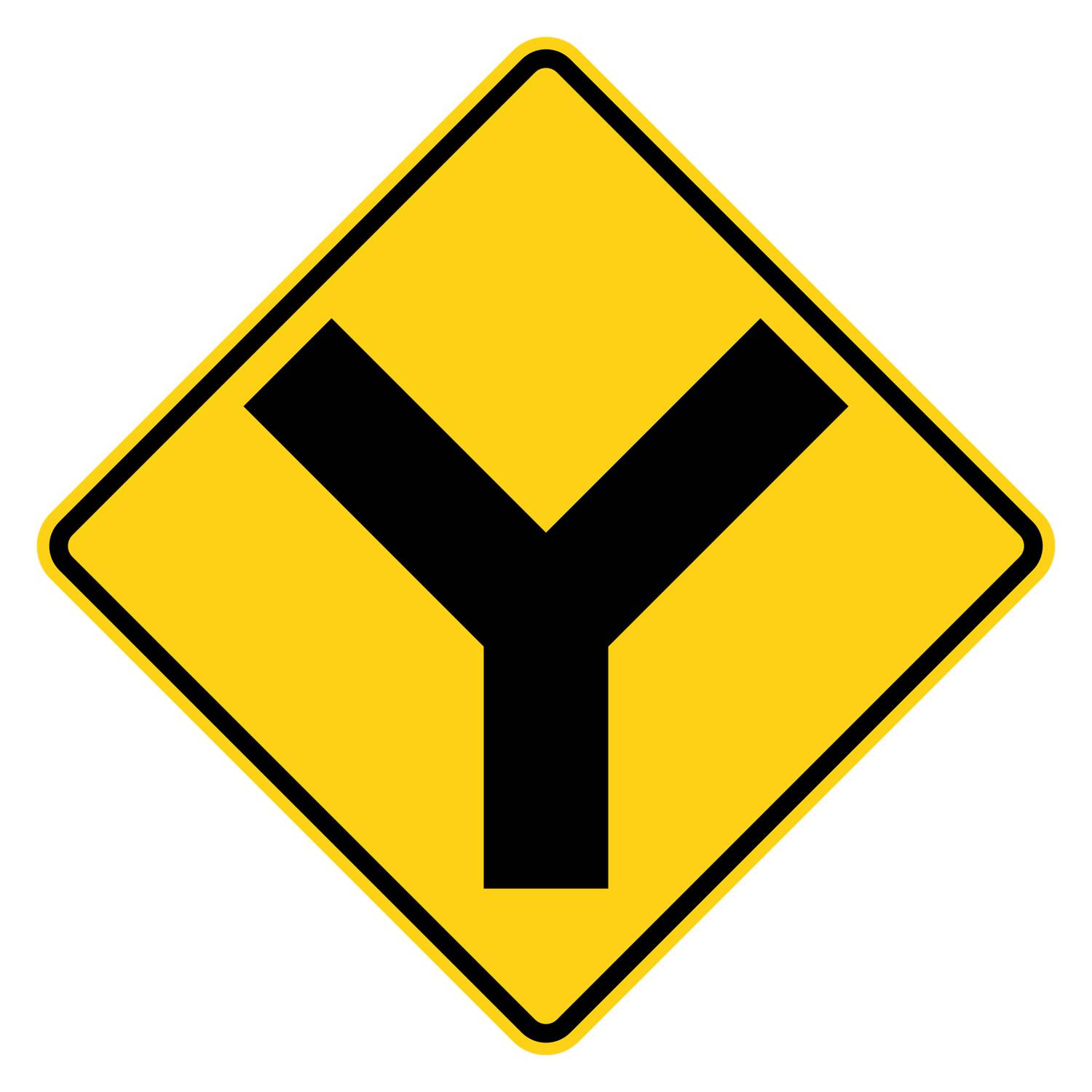 Y Intersection Warning Sign W2-5