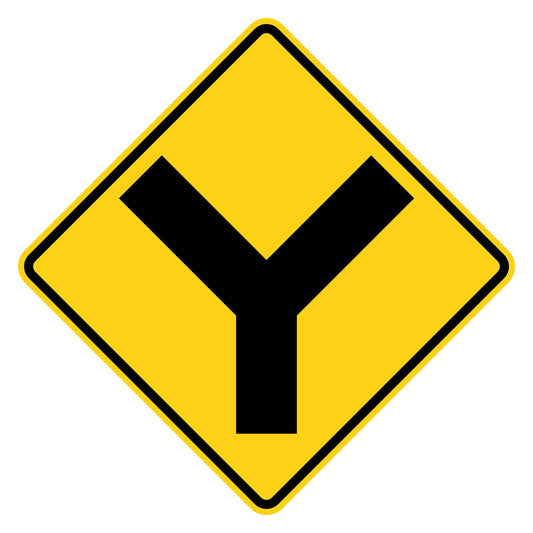 Y Intersection Warning Sign W2-5